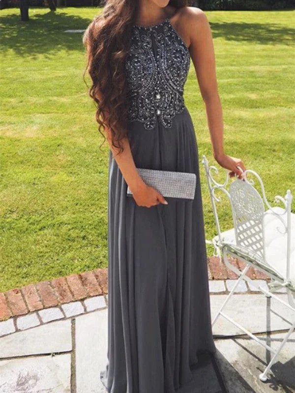 Limited Quantity Custom Made A Line Grey/Gray Backless Chiffon Prom Dresses, Backless Bridesmaid Dresses, Wedding Party Dresses, Backless Evening Dresses Limited Quantity Custom Made A Line Grey/Gray Backless Chiffon Prom Dresses, Backless Bridesmaid Dresses, Wedding Party Dresses, Backless Evening Dresses