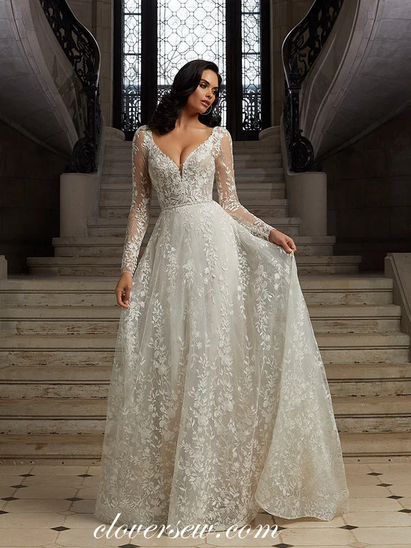 Weekend Offers You Can’t Miss Ivory Long Sleeves Fully Lace A-line Keyhole Back Vintage Wedding Dresses, CW0351 Weekend Offers You Can’t Miss Ivory Long Sleeves Fully Lace A-line Keyhole Back Vintage Wedding Dresses, CW0351